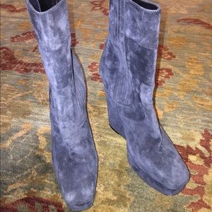 Balenciaga Suede Pull-up Wedge Boot